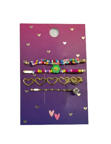 Set agrafe de par 4 bucati ACTION, mix culori Mix culori
