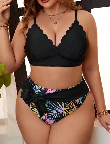 Costum de baie SHEIN CURVE, negru Negru