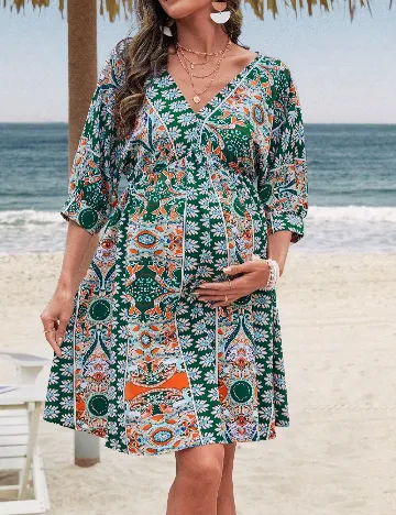 Rochie scurta SHEIN Maternity, verde