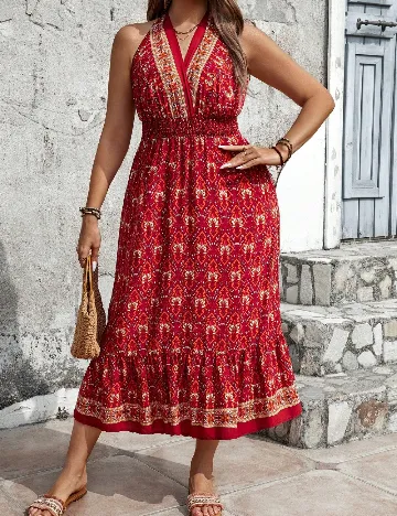 Rochie lunga SHEIN CURVE, rosu Rosu