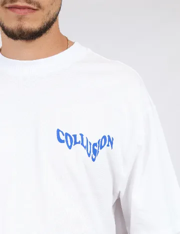 Tricou COLLUSION, alb Alb
