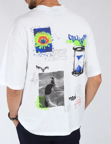 Tricou COLLUSION, alb Alb
