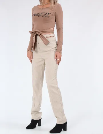 Pantaloni 4TH&Reckless, bej Crem