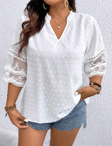 Bluza SHEIN CURVE, alb