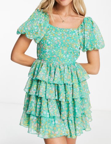 Rochie scurta Miss Selfridge, verde