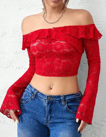Top SHEIN, rosu Rosu