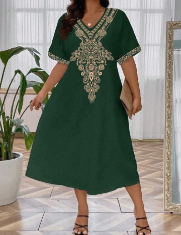 Rochie medie SHEIN CURVE, verde