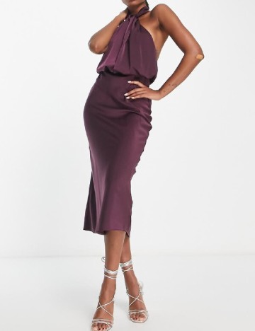 Rochie medie ASOS, pruna