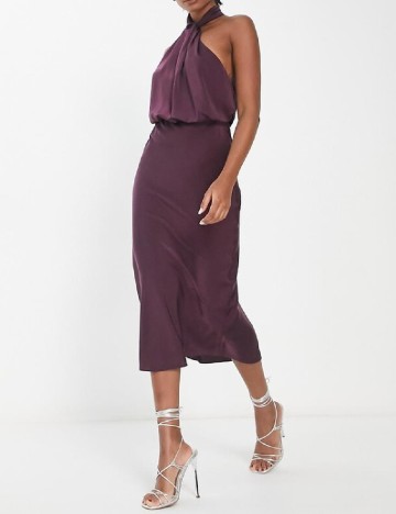 Rochie medie ASOS, pruna