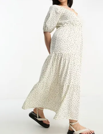 Rochie lunga ASOS Curve, ecru