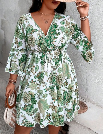 Rochie scurta SHEIN CURVE, verde