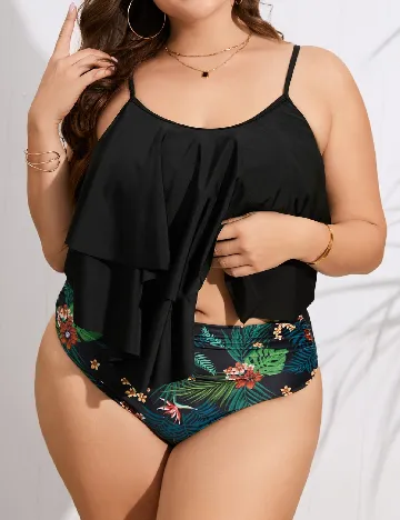 Costum de baie SHEIN CURVE, negru