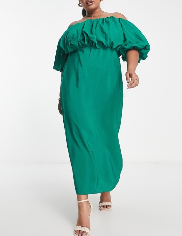 Rochie lunga ASOS Curve, verde