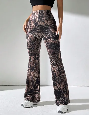 Pantaloni SHEIN, negru/maro Maro