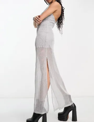 Rochie lunga extro&vert, argintiu Gri