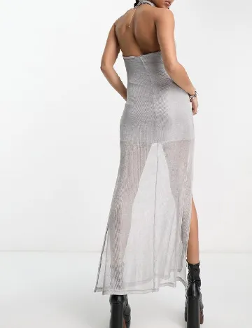 Rochie lunga extro&vert, argintiu Gri