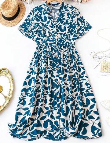 Rochie medie SHEIN CURVE, albastru Albastru