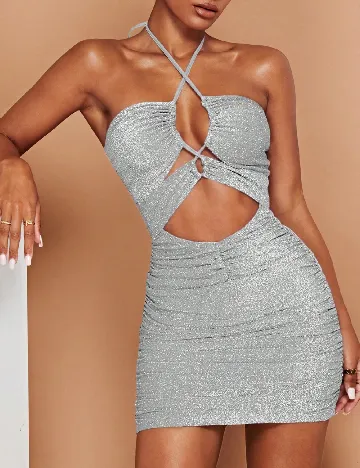Rochie scurta SHEIN, argintiu