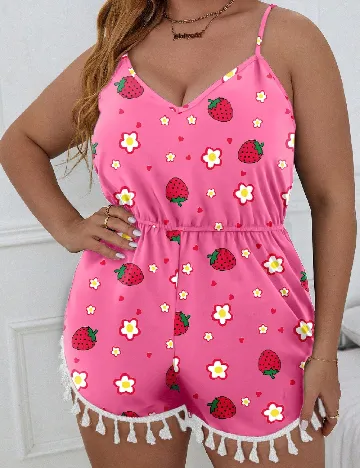 Salopeta SHEIN CURVE, roz Roz