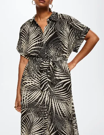 Rochie medie Mango Violeta, negru/alb Negru