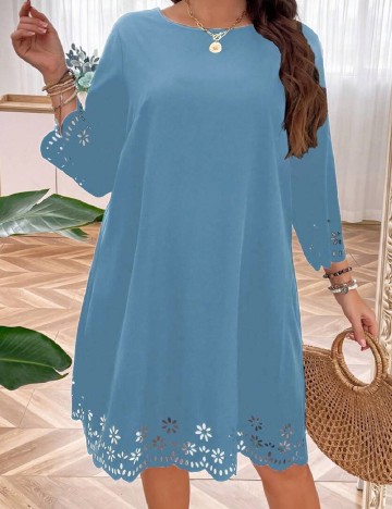 Rochie medie SHEIN CURVE, albastru