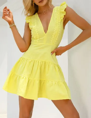 Rochie scurta SHEIN, galben Galben