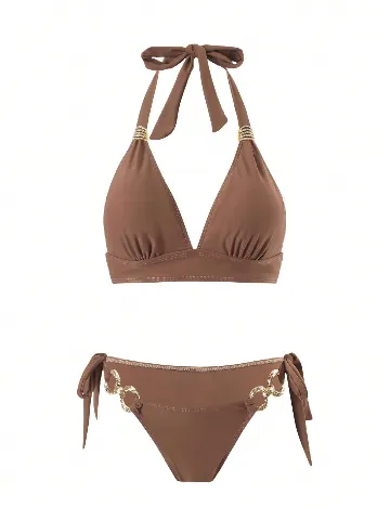 Costum de baie SHEIN, maro Maro