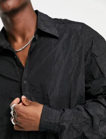 Camasa Oversize ASOS, negru Negru
