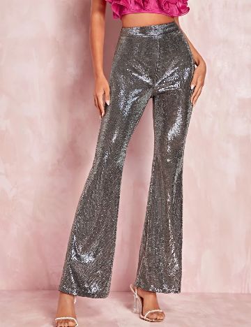 Pantaloni SHEIN, argintiu