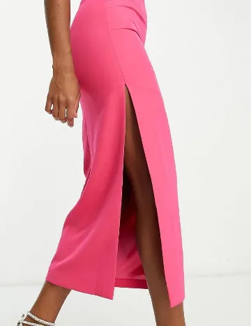 Rochie lunga Bardot, roz Roz