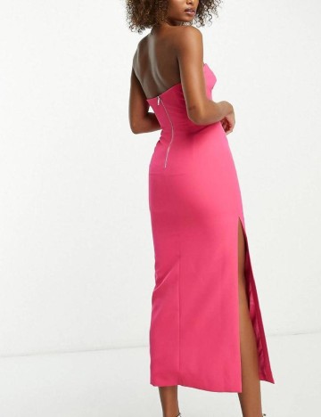 Rochie lunga Bardot, roz