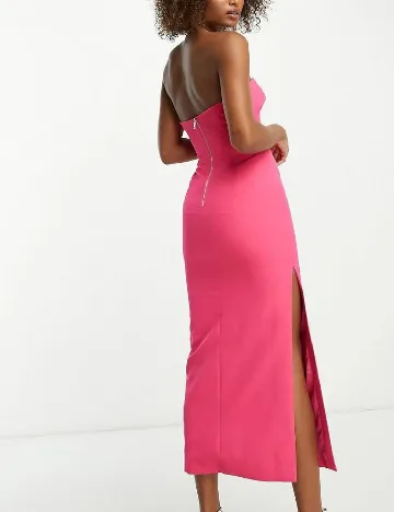 Rochie lunga Bardot, roz Roz