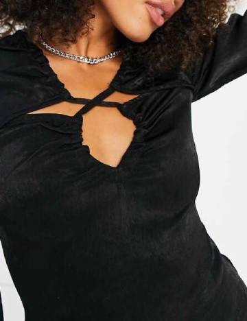 Rochie medie Violet Romance, negru