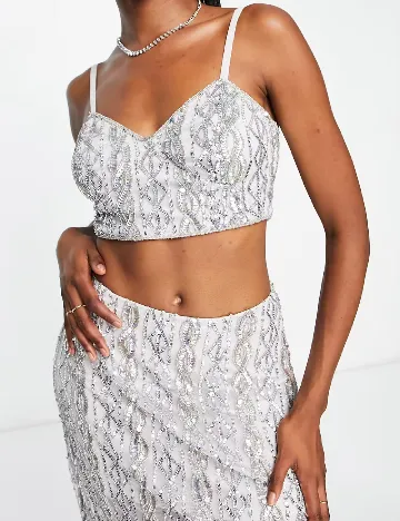 Fusta Miss Selfridge, argintiu Gri