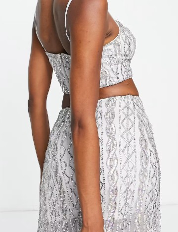 Fusta Miss Selfridge, argintiu