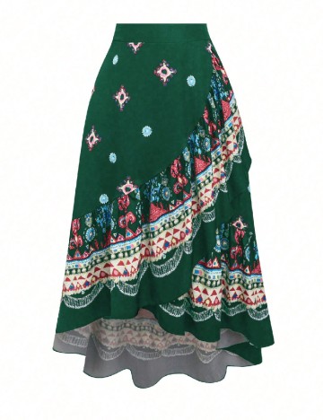 Fusta SHEIN CURVE, verde