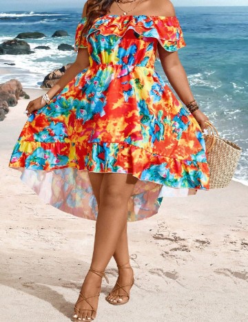 Rochie scurta SHEIN CURVE, mix culori