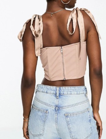 Top LACE & BEADS, crem