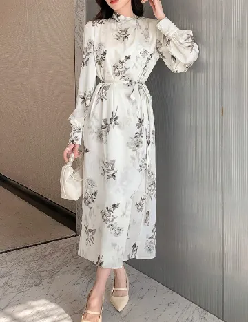 Rochie medie Dazy, ecru Alb