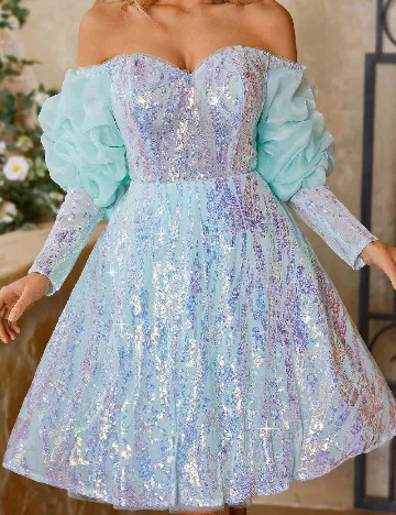 Rochie scurta SHEIN, turcoaz Albastru