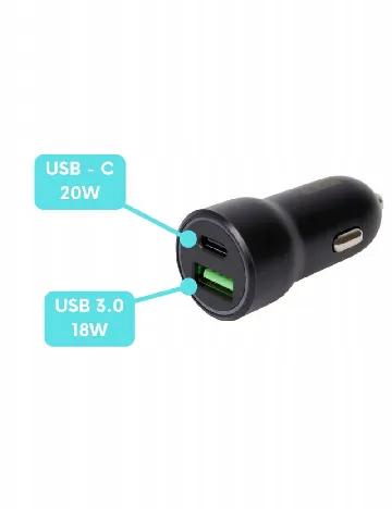Incarcator auto Re-load, negru Negru