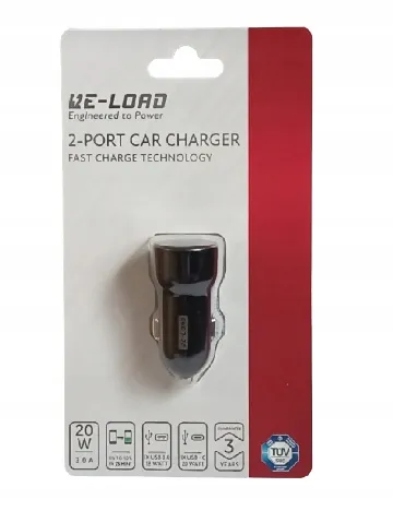 Incarcator auto Re-load, negru Negru