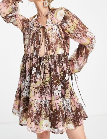 Rochie scurta Reclaimed Vintage, mix culori