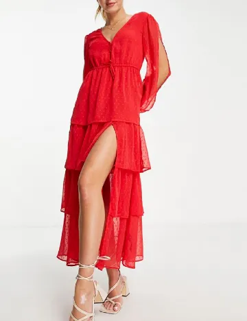 Rochie lunga Miss Selfridge, rosu Rosu