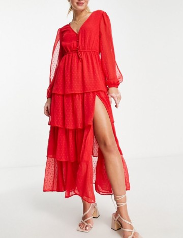 Rochie lunga Miss Selfridge, rosu