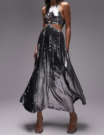 Rochie lunga Top Shop, argintiu