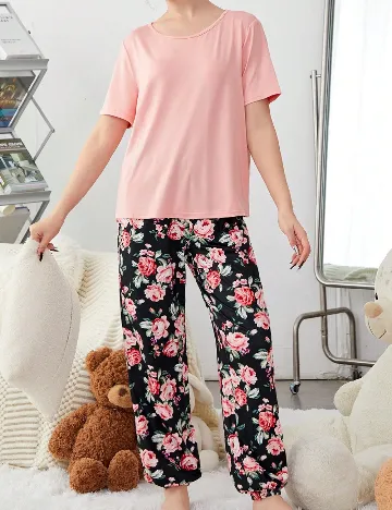 Pijama Shein Kids, roz/negru Roz
