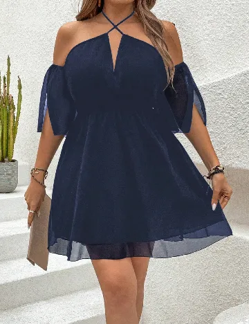 Rochie scurta SHEIN CURVE, bleumarin Albastru