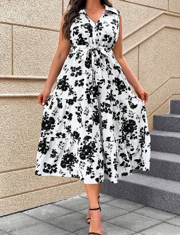 Rochie medie SHEIN CURVE, alb Alb