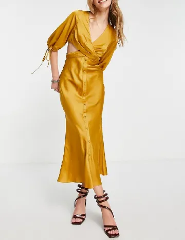 Rochie medie ASOS, mustar Galben